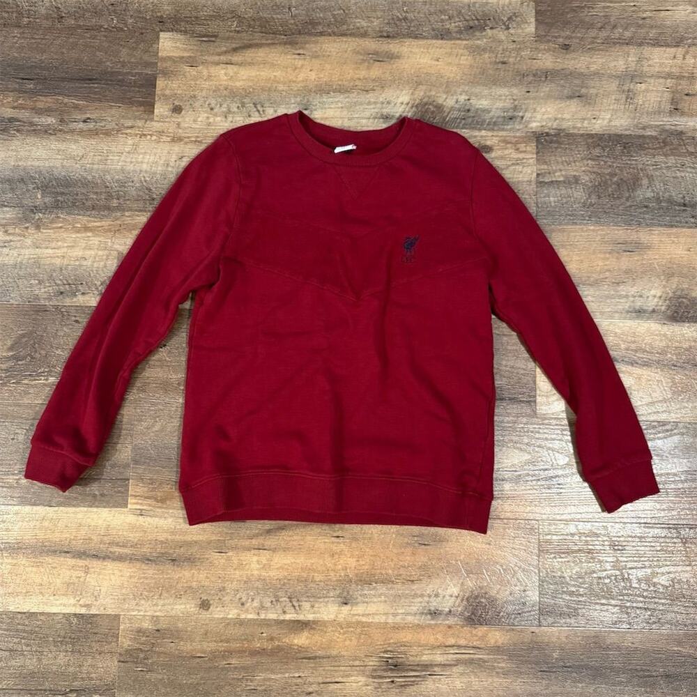 Liverpool FC Red Crew Neck Pullover Knit Sweater Jumper XL / 16 Embroidered Prep